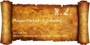 Mayerhofer Liander névjegykártya